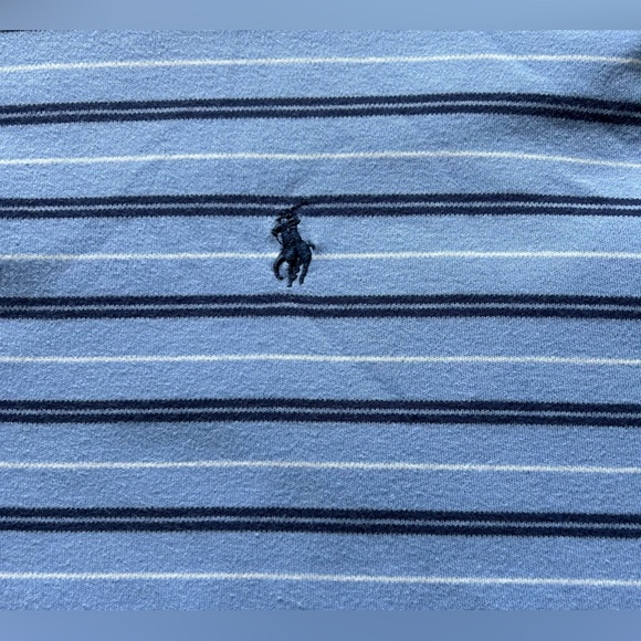 RALPH LAUREN POLO BLUE STRIPED XXL SHORT SLEEVE SHIRT - Picture 3 of 5